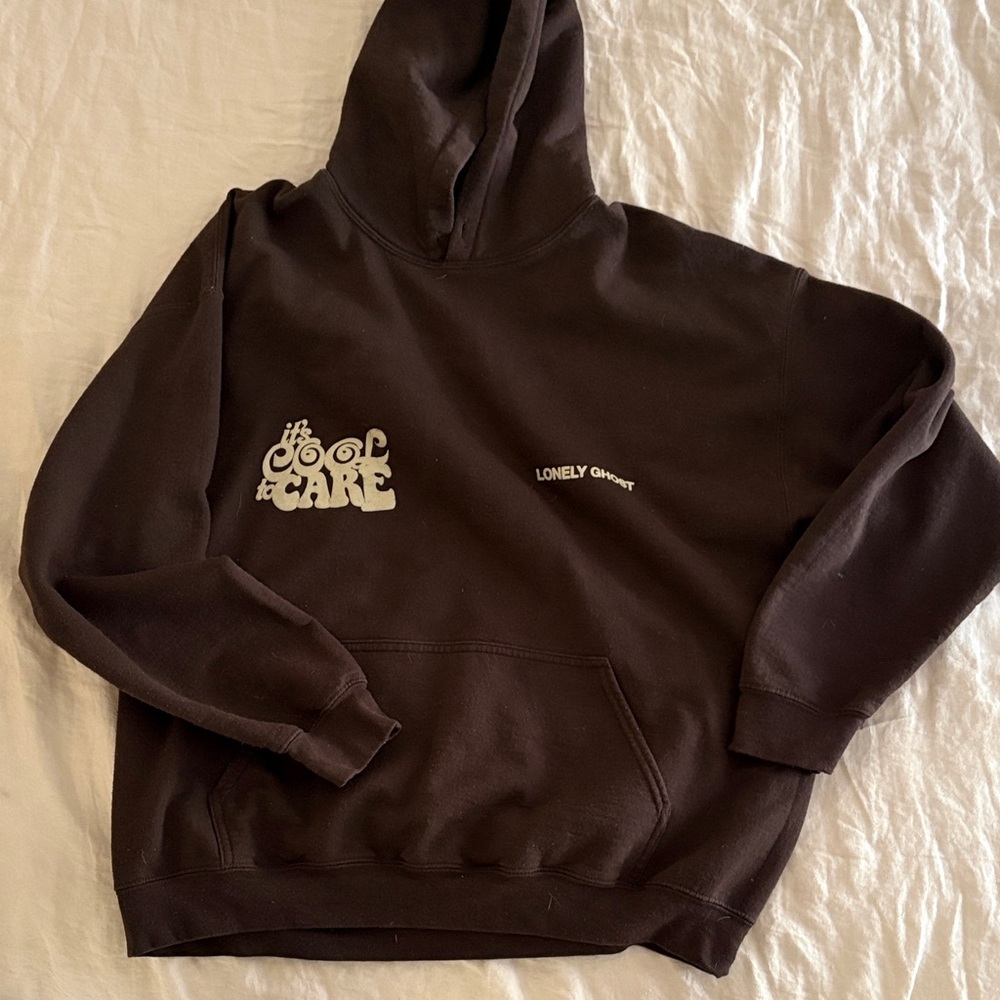 Lonely Ghost Dark Brown Hoodie